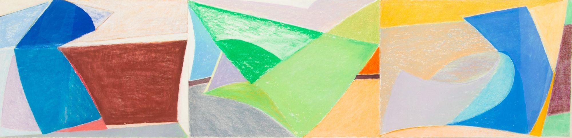 Artwork by Susan Crile, Susan Crile (American, B. 1942) Pastel on Paper, 1983, Untitled Triptych H 22" W 89", Made of pastel on paper