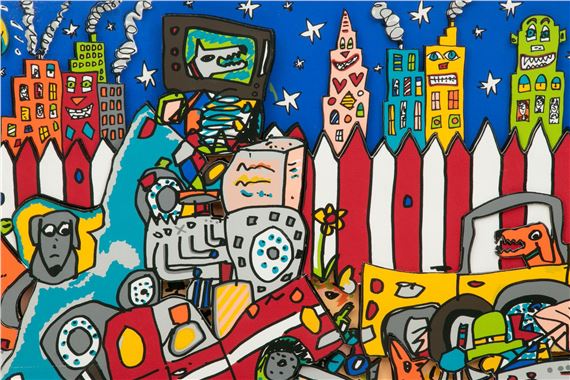 JAMES RIZZI 1989年作JUNK YARD DOGS 175/13 James Rizzi - Artists - Beloosesky Gallery 版画