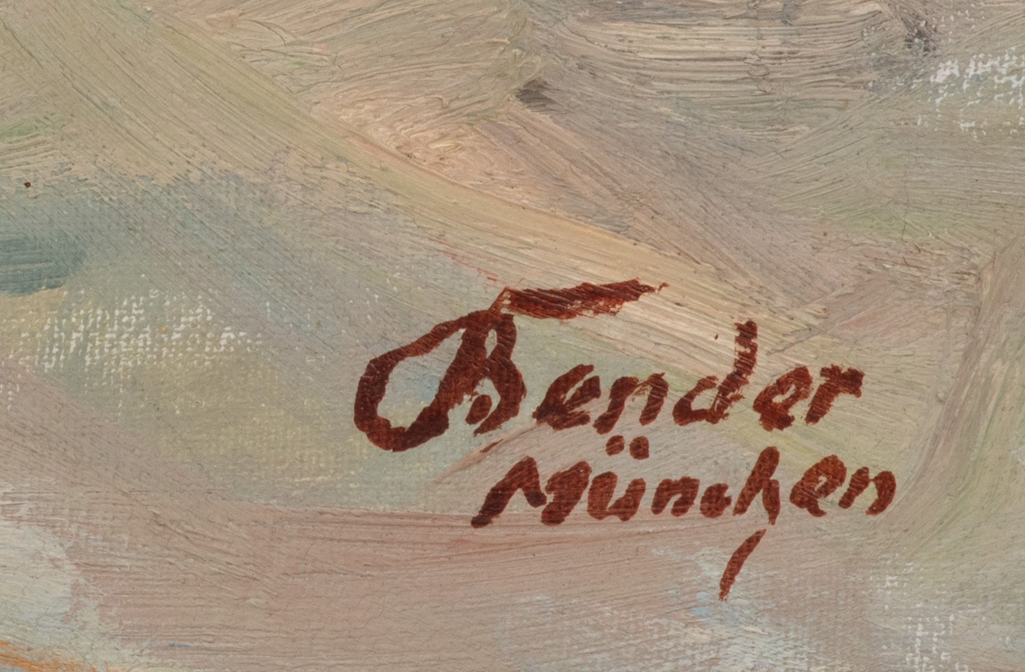 Artwork by Stanislaus Bender, Stanislaw Bender (Polish/German, 1882-1975) Oil on Canvas 1950-1960, 'Alpine Village' H 24" W 32", Made of Oil on Canvas