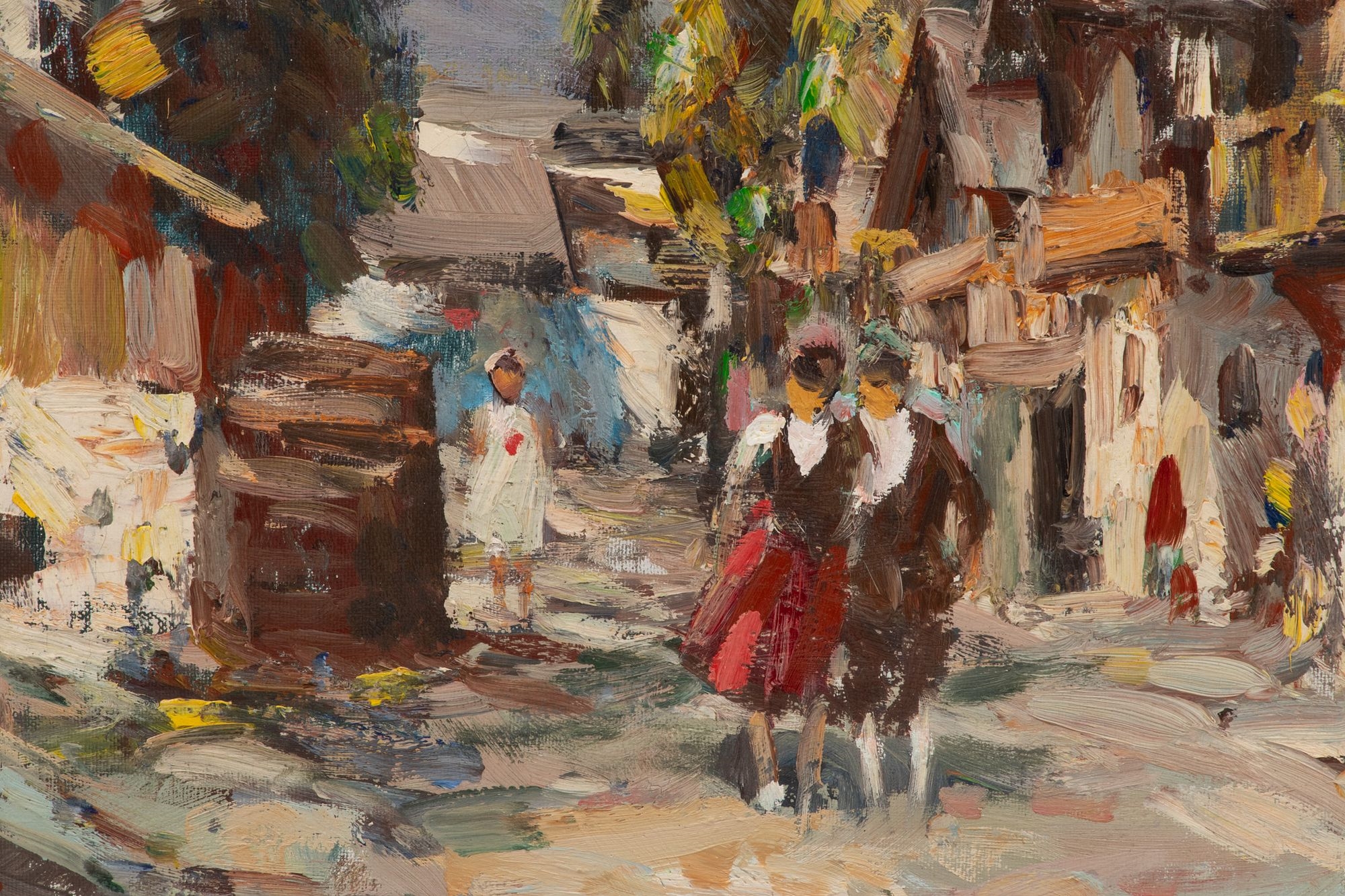 Artwork by Stanislaus Bender, Stanislaw Bender (Polish/German, 1882-1975) Oil on Canvas 1950-1960, 'Alpine Village' H 24" W 32", Made of Oil on Canvas