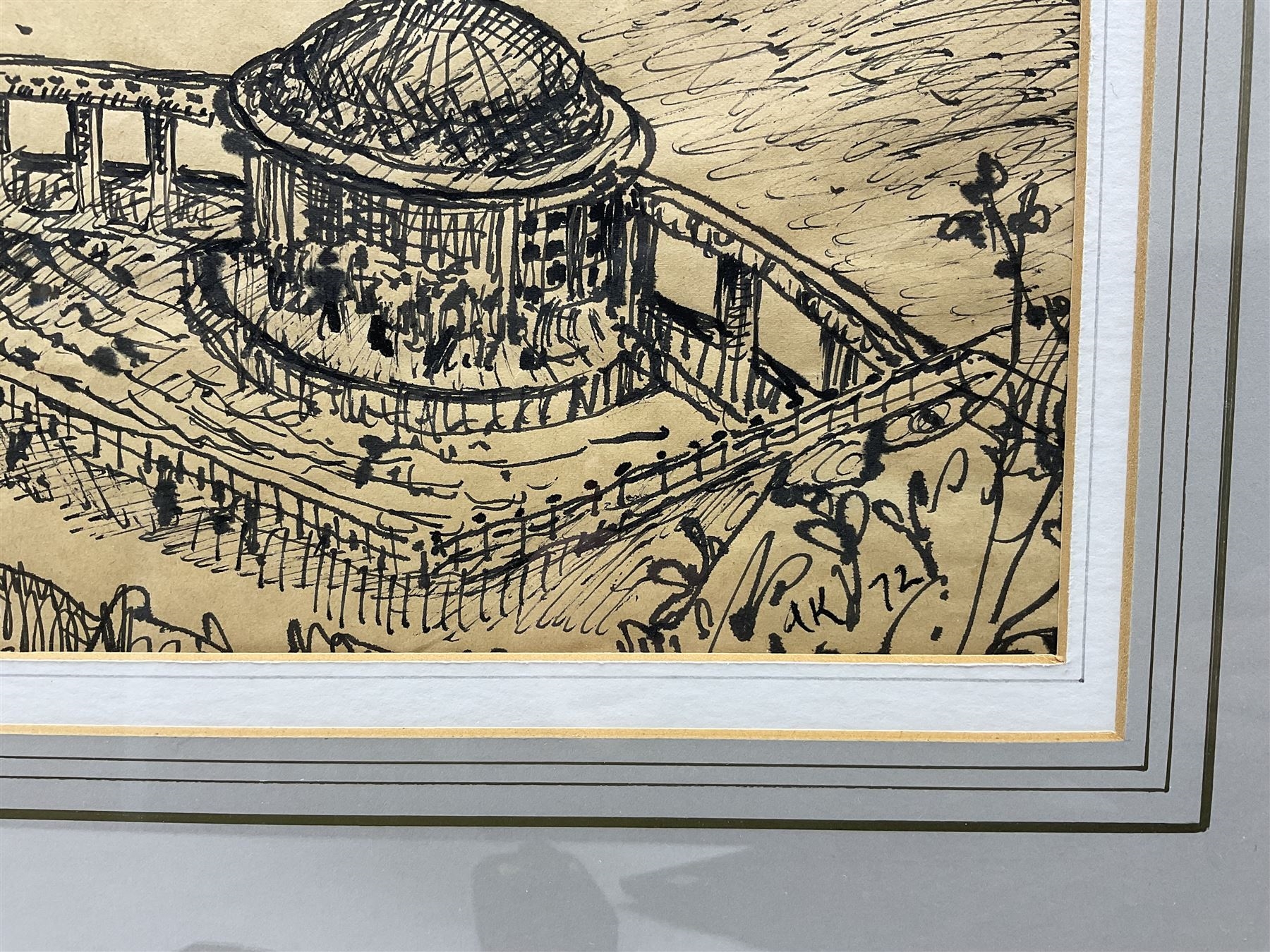 Artwork by Arthur Kitching, View of Scarborough, Made of pen and ink