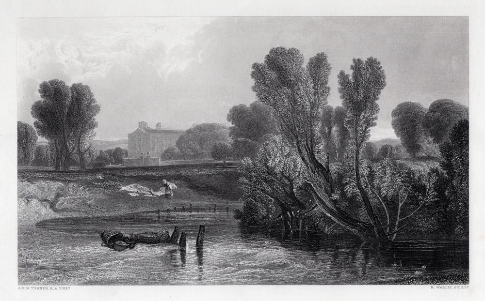 Artwork by Joseph Mallord William Turner, On the Thames, Made of Antique engraving on wove paper