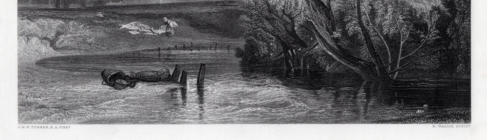 Artwork by Joseph Mallord William Turner, On the Thames, Made of Antique engraving on wove paper