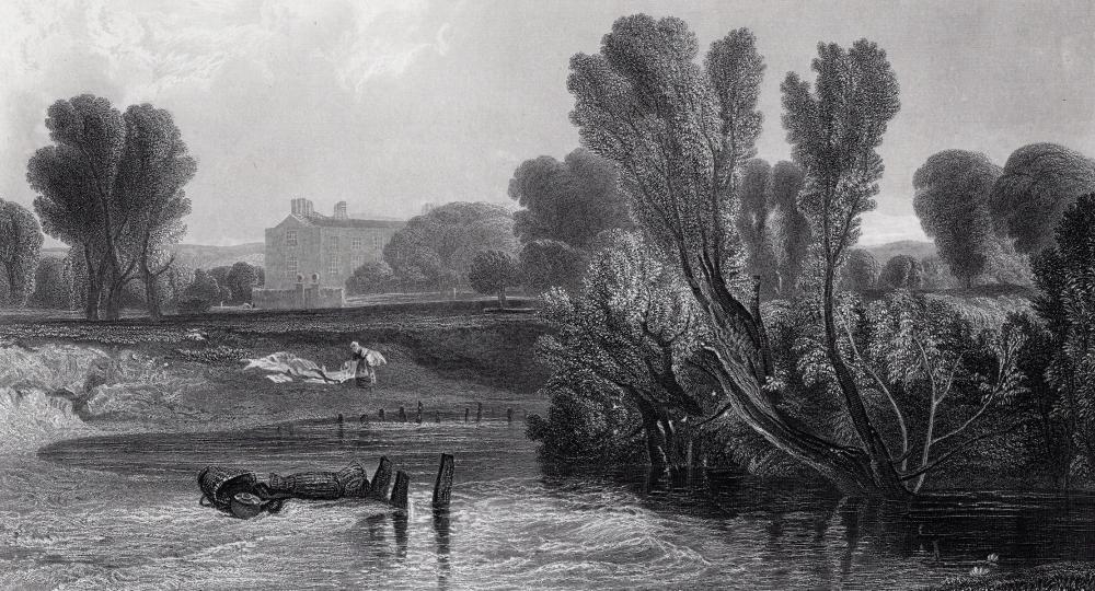 Artwork by Joseph Mallord William Turner, On the Thames, Made of Antique engraving on wove paper