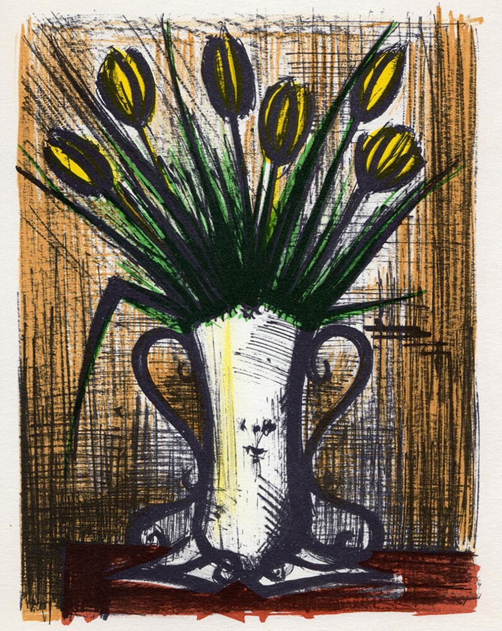Bernard Buffet | Vase of Tulips (1967) | MutualArt