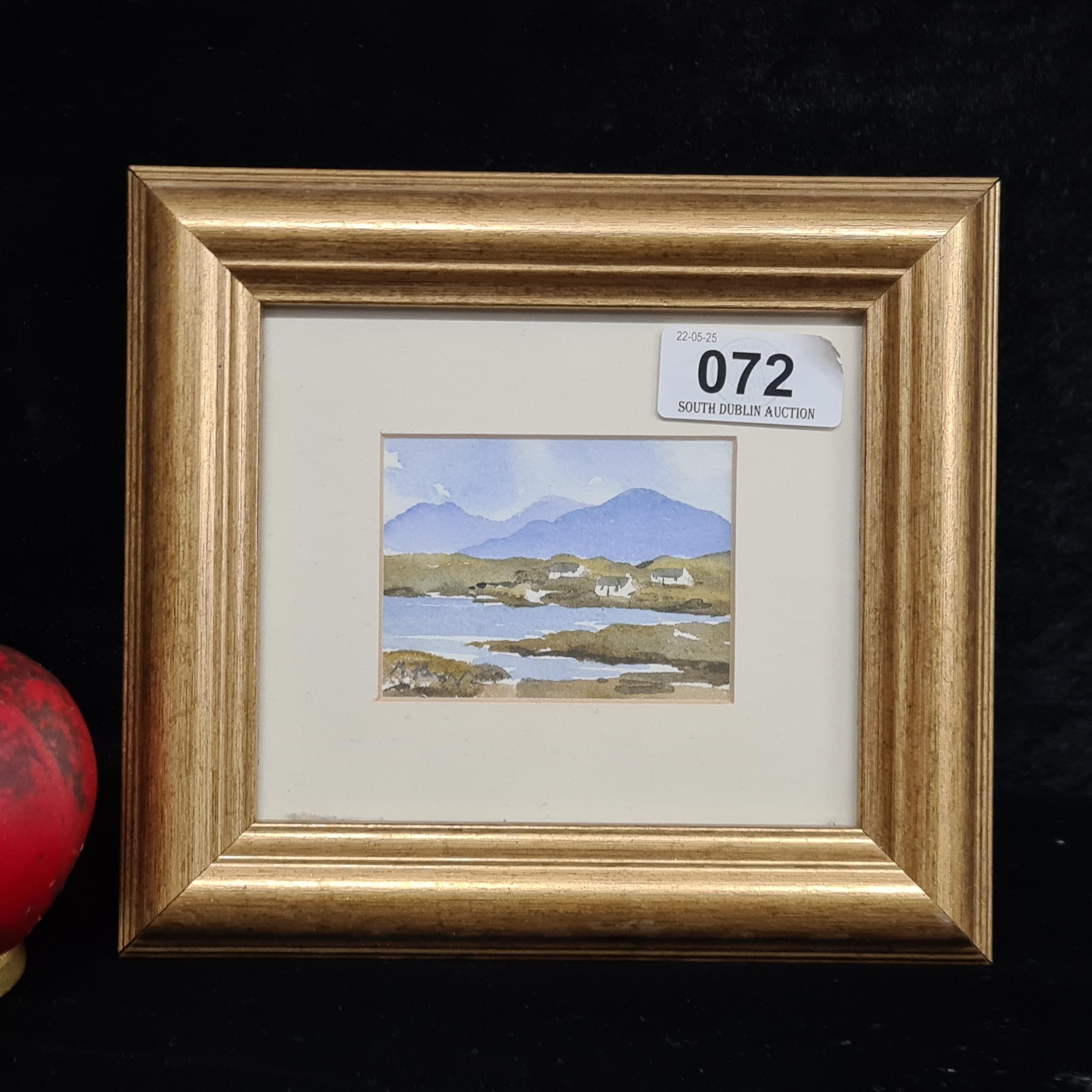 Artwork by Máire Flanagan, Cottages Connemara, Made of watercolour on paper