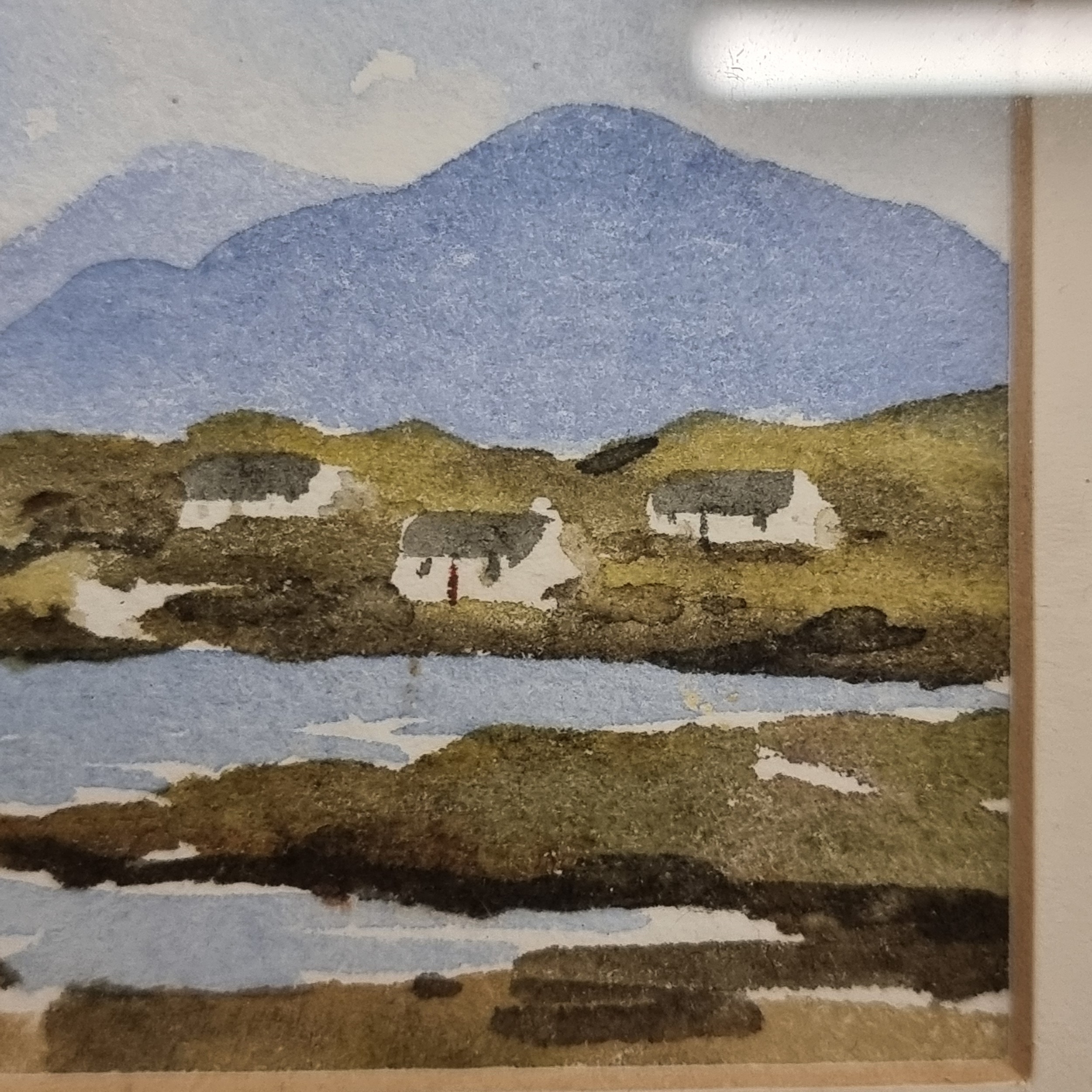 Artwork by Máire Flanagan, Cottages Connemara, Made of watercolour on paper