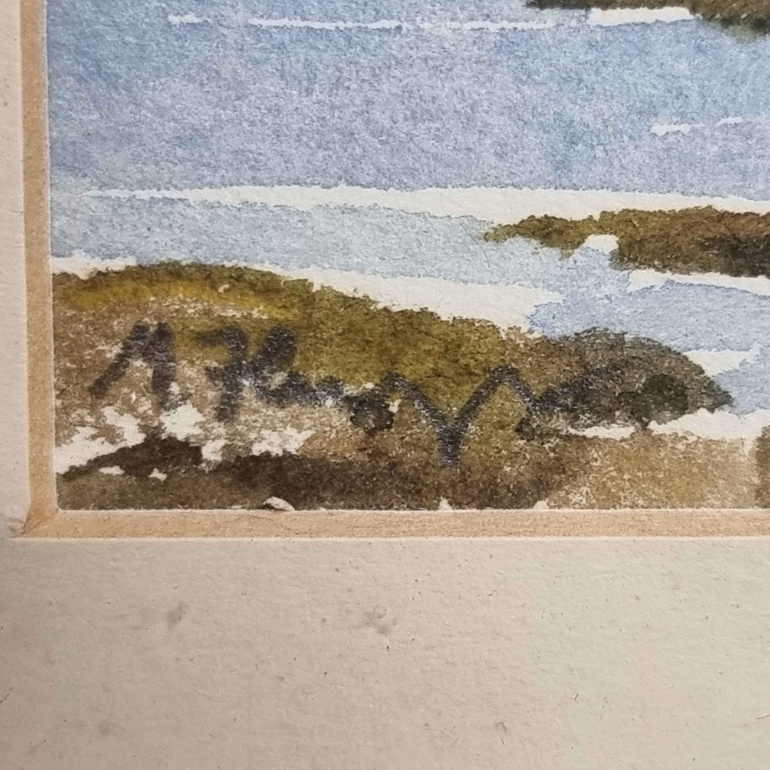 Artwork by Máire Flanagan, Cottages Connemara, Made of watercolour on paper