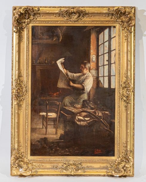 Artwork by Jacques Gay, Galloper's stall, Made of Oil on canvas