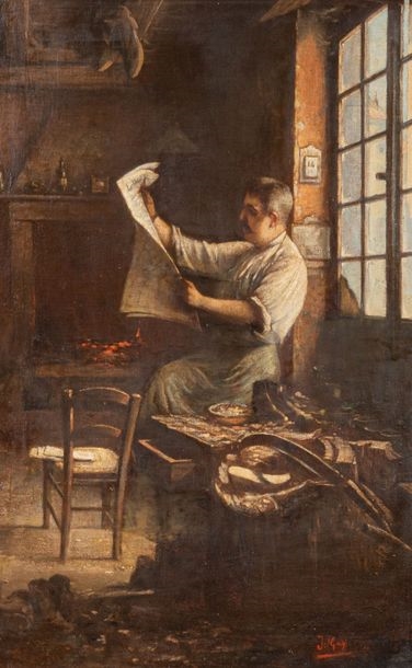 Artwork by Jacques Gay, Galloper's stall, Made of Oil on canvas