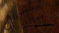 Alfred Wheeler signature on oil on canvas, 1900.