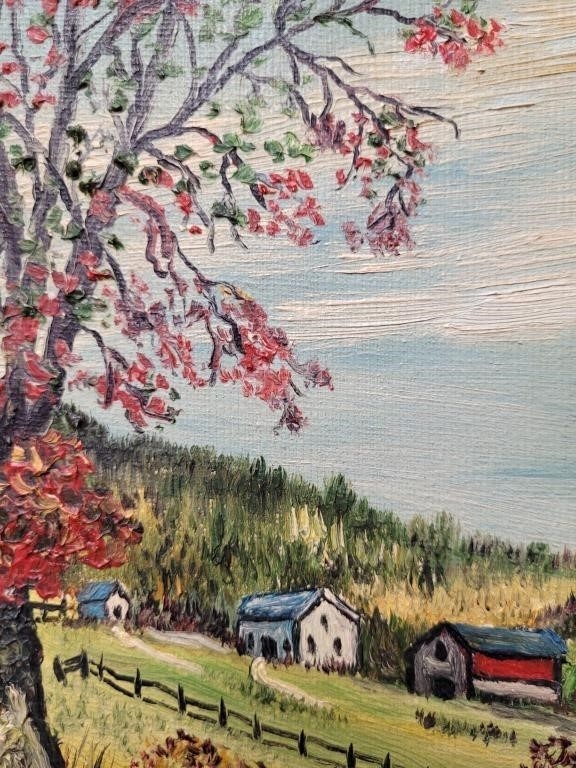 Artwork by A. Menard, AMenard, Fall Countryside Fram Landscape, OIl, Made of Oil on Canvas