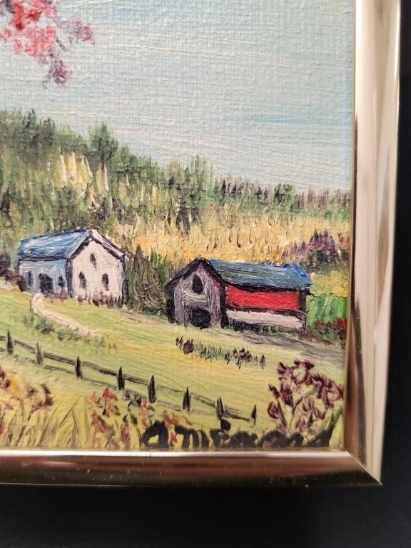 Artwork by A. Menard, AMenard, Fall Countryside Fram Landscape, OIl, Made of Oil on Canvas