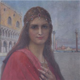 Lady at San Marco square in Venice Picture