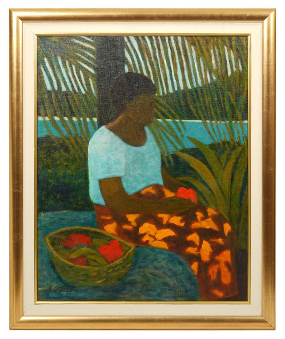 Artwork by Ray Crooke, Fijian Lagoon, Made of oil on canvas