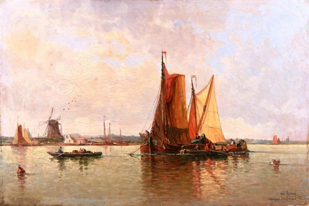 Artwork by Max Retoré, « Environs d’Amsterdam », Made of oil on canvas