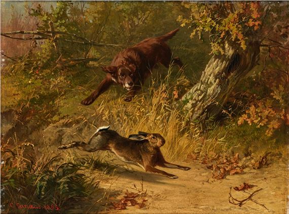 Conradyn Cunaeus | A Rabbit Hunt (1865) | MutualArt