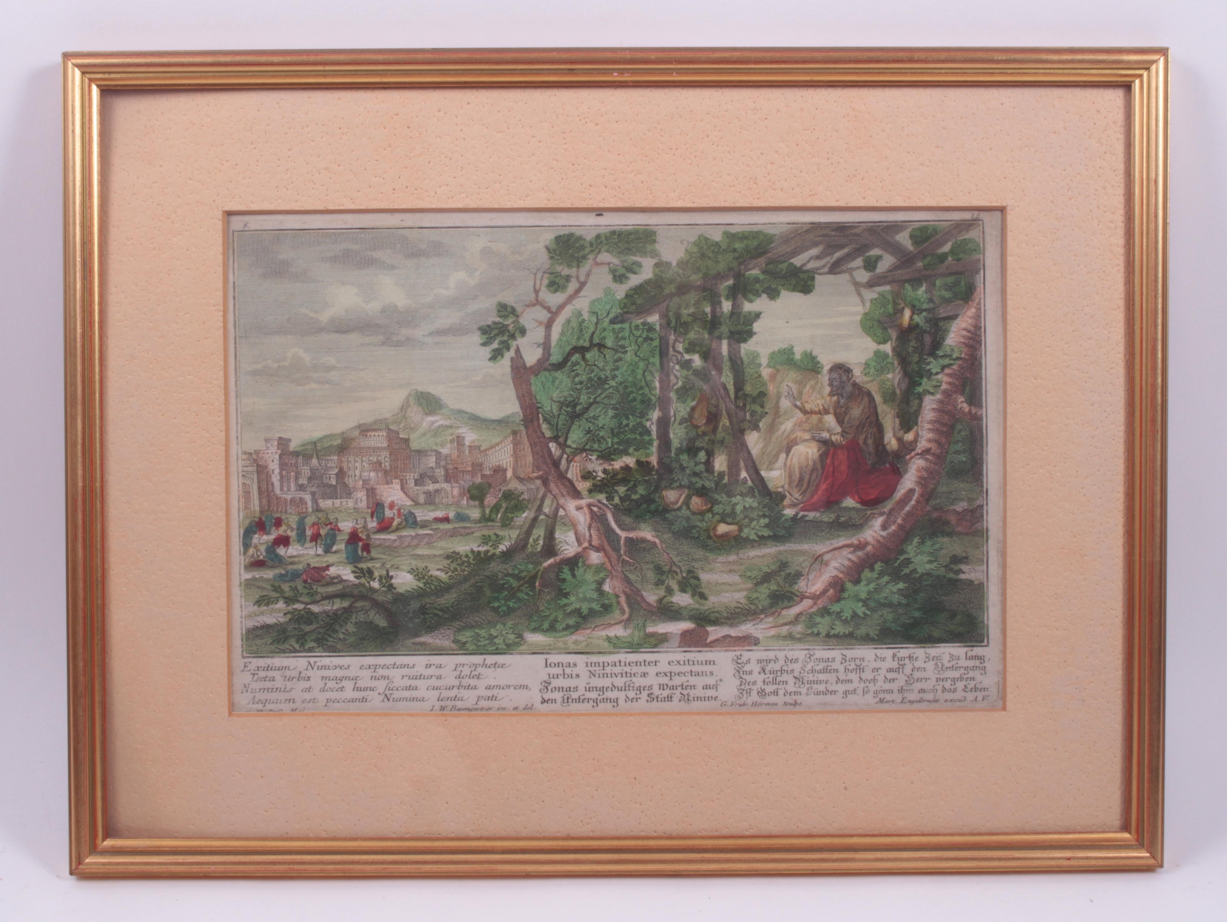 Artwork by Johann Wolfgang Baumgartner, Aus der Jonasgeschichte, Made of copperplate engraving