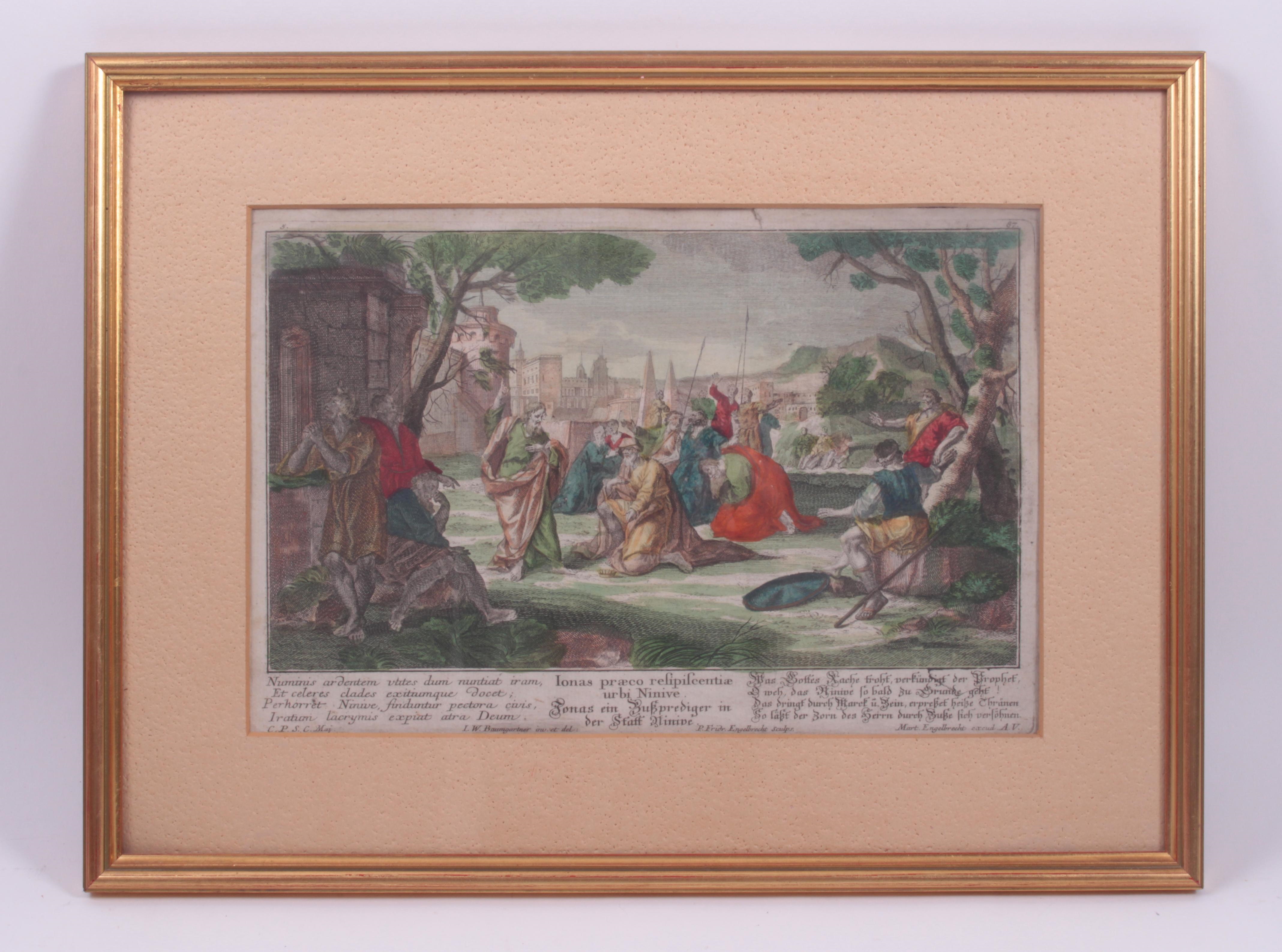 Artwork by Johann Wolfgang Baumgartner, Aus der Jonasgeschichte, Made of copperplate engraving