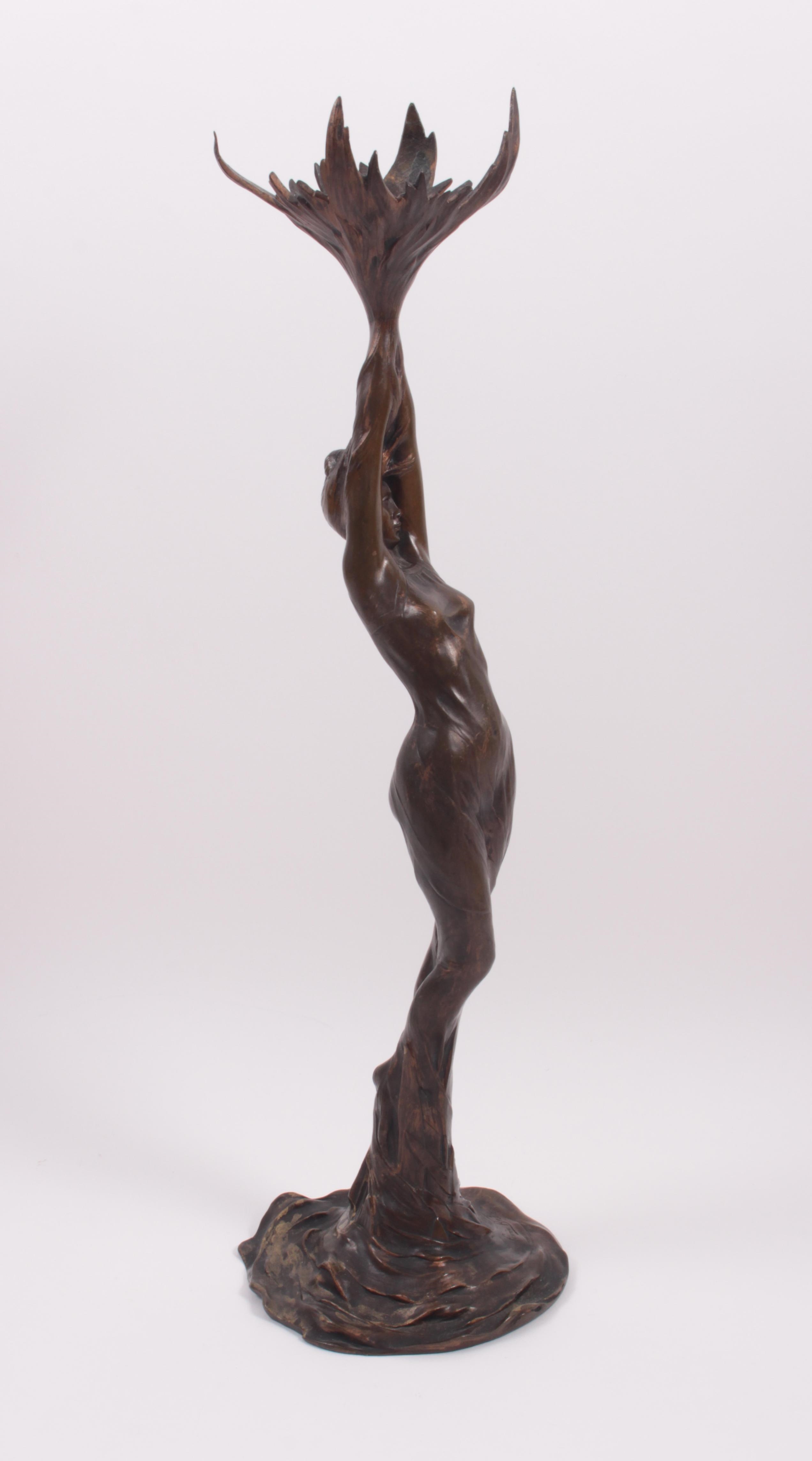 Artwork by Firmin Bate, Mädchen mit langem Haar, Made of Bronze