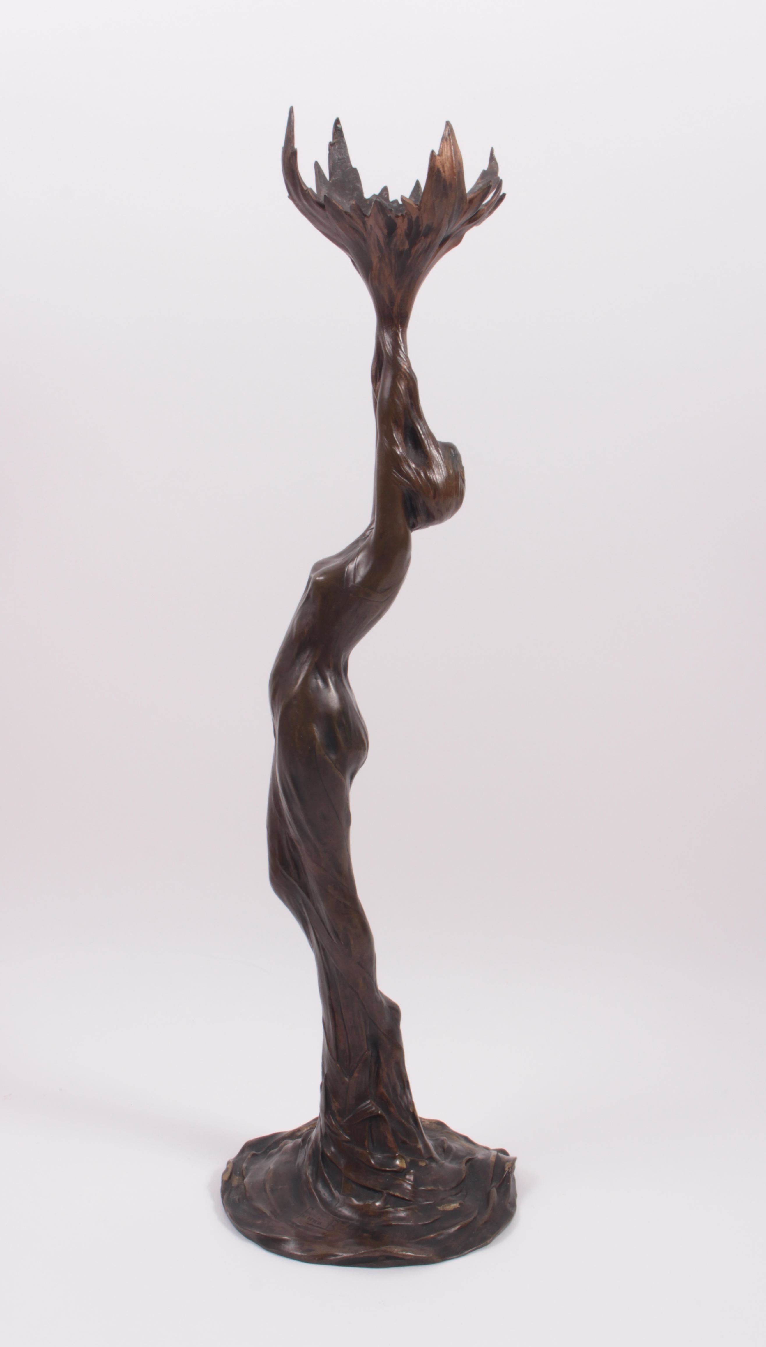 Artwork by Firmin Bate, Mädchen mit langem Haar, Made of Bronze