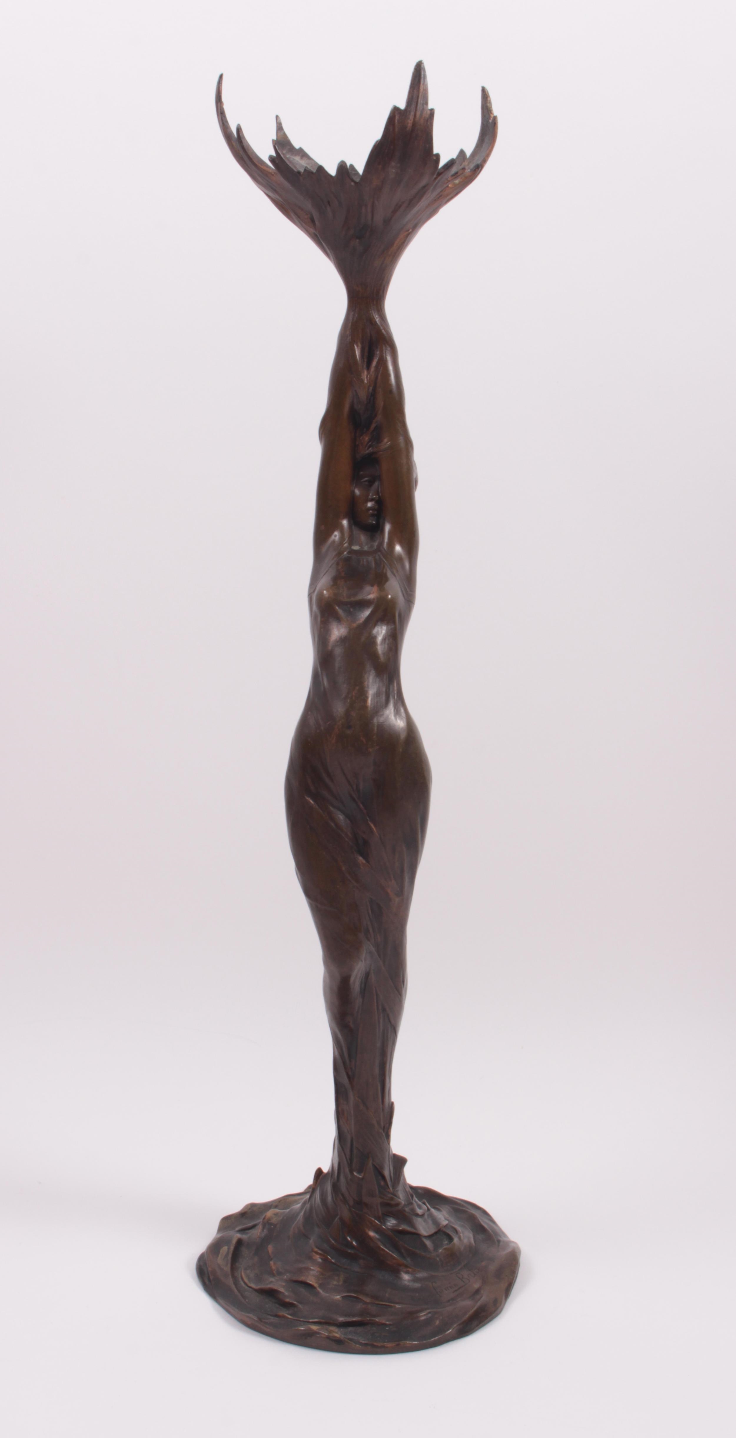 Artwork by Firmin Bate, Mädchen mit langem Haar, Made of Bronze