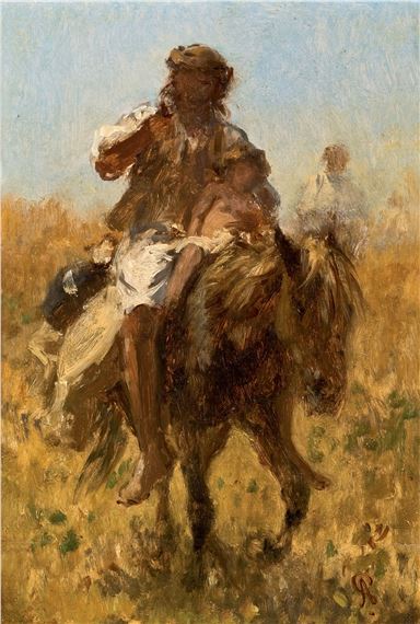 August Xaver Karl Ritter v. Pettenkofen | Hungarian on horseback with a ...