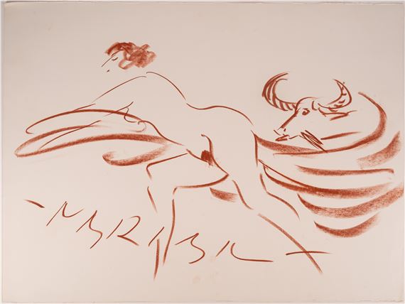 Reuben Nakian ( American 1897-1986) Erotic Pastel On Arches Paper 1962