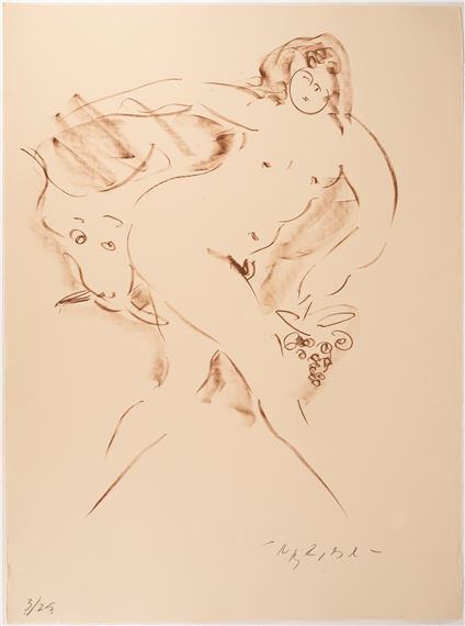 Reuben Nakian ( American 1897-1986) Erotic Pastel On Paper Drawing 1962
