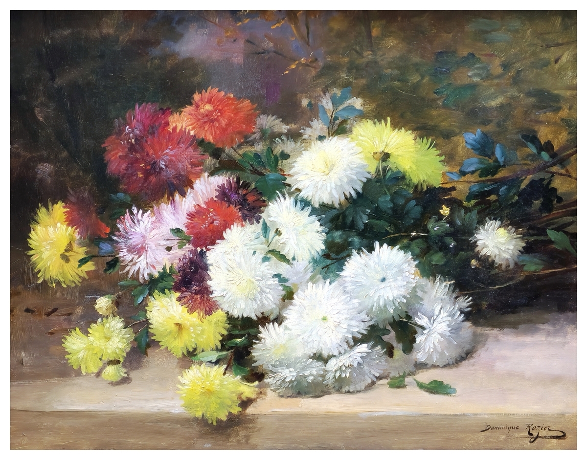 Artwork by Dominique Hubert Rozier, Les Dalias, Made of oil on canvas