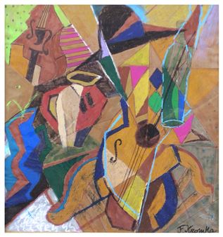 Nature morte cubiste aux guitares - Federico Kromka