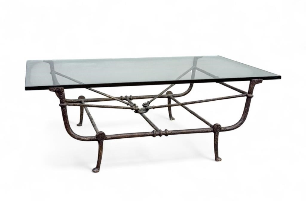 Artwork by Diego Giacometti, Christopher Chodoff, After Giacometti C.Chodoff bronze coffee table, Made of patinated-bronze