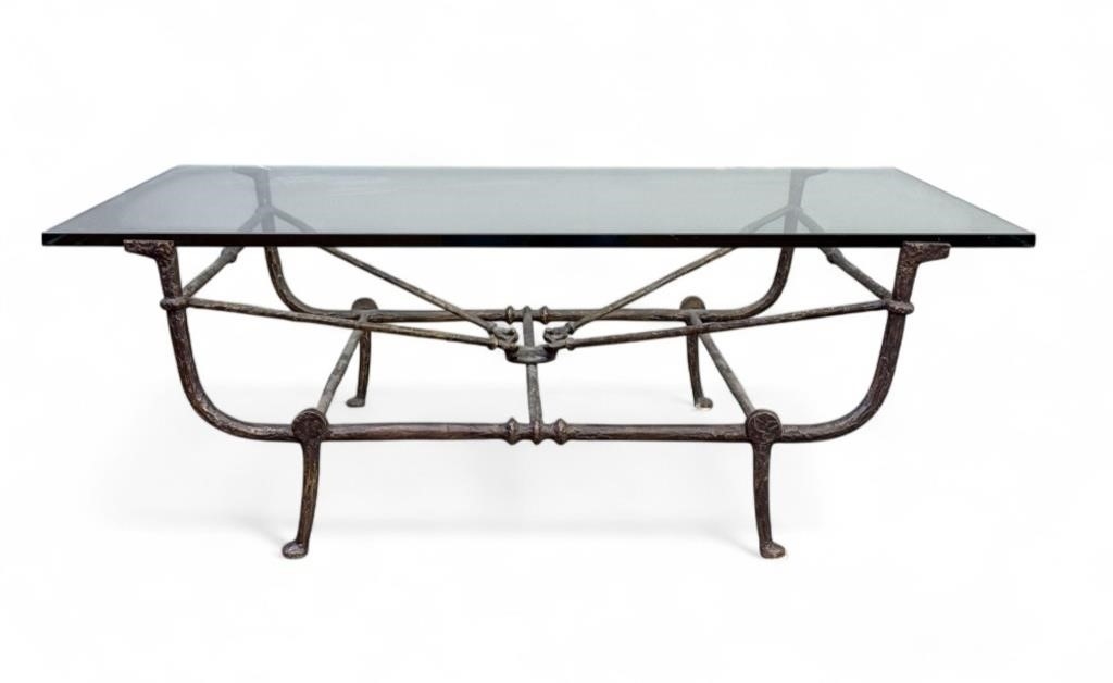 Artwork by Diego Giacometti, Christopher Chodoff, After Giacometti C.Chodoff bronze coffee table, Made of patinated-bronze