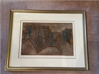 Collagraph print titled 'Shawl' by Paula Desjardins - Paula Desjardins