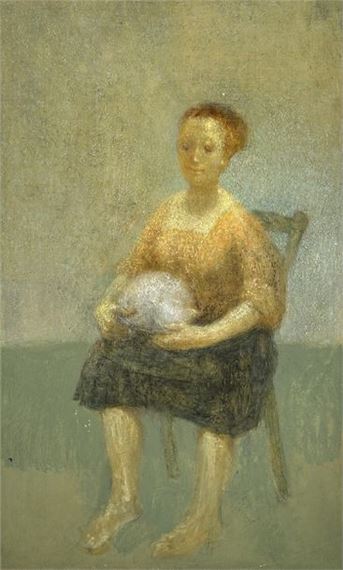 Lady with chair