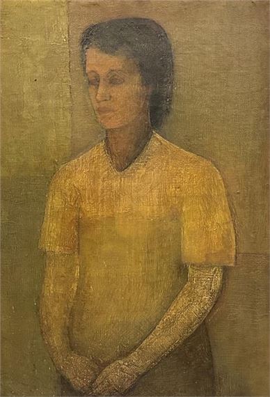 Lady in a yellow blouse