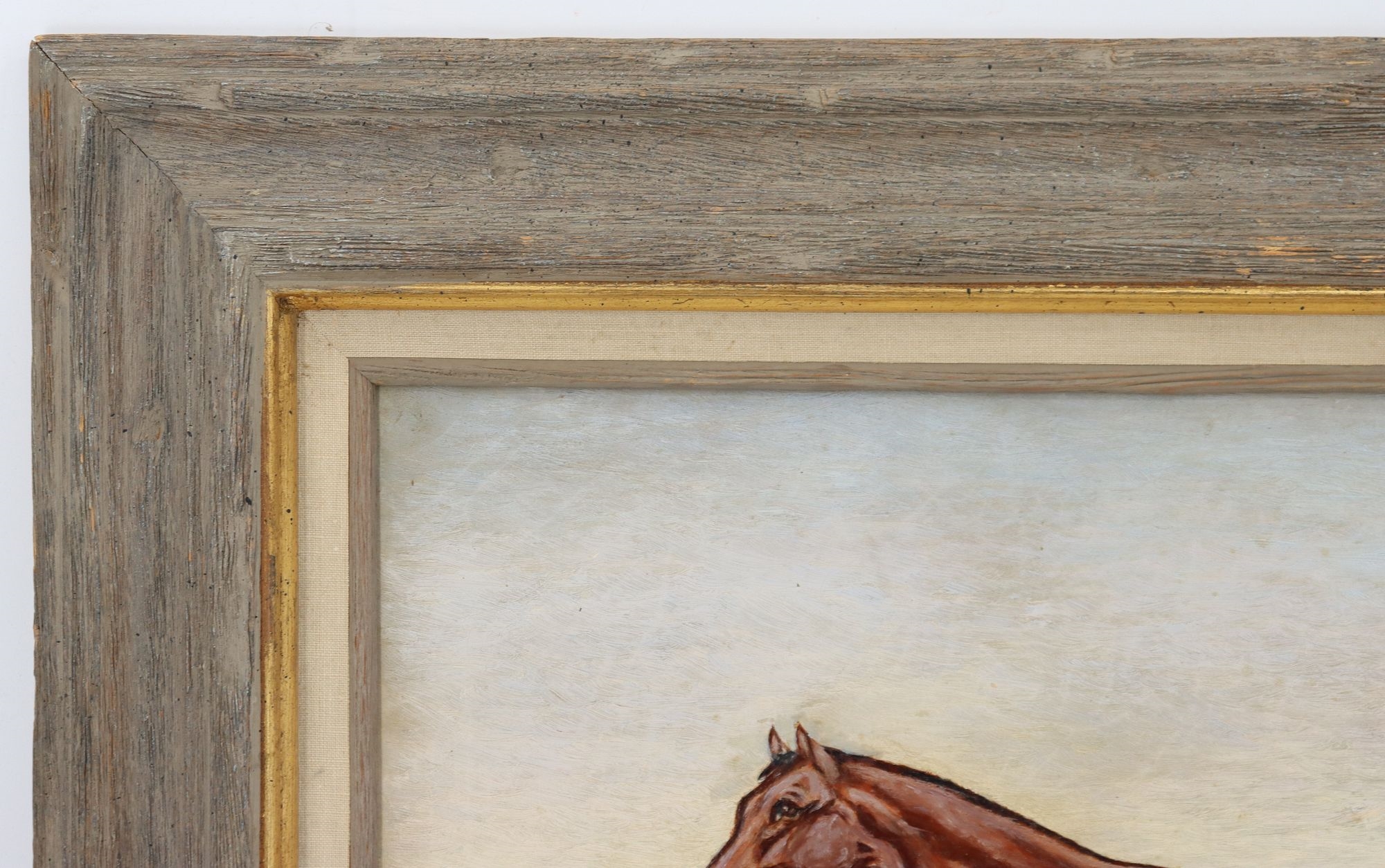 Artwork by Georgia Bull, Georgia Zane Bull (1871-1946) American, Signed Oil on Canvas Landscape Painting of a Horse, Made of Oil on Canvas