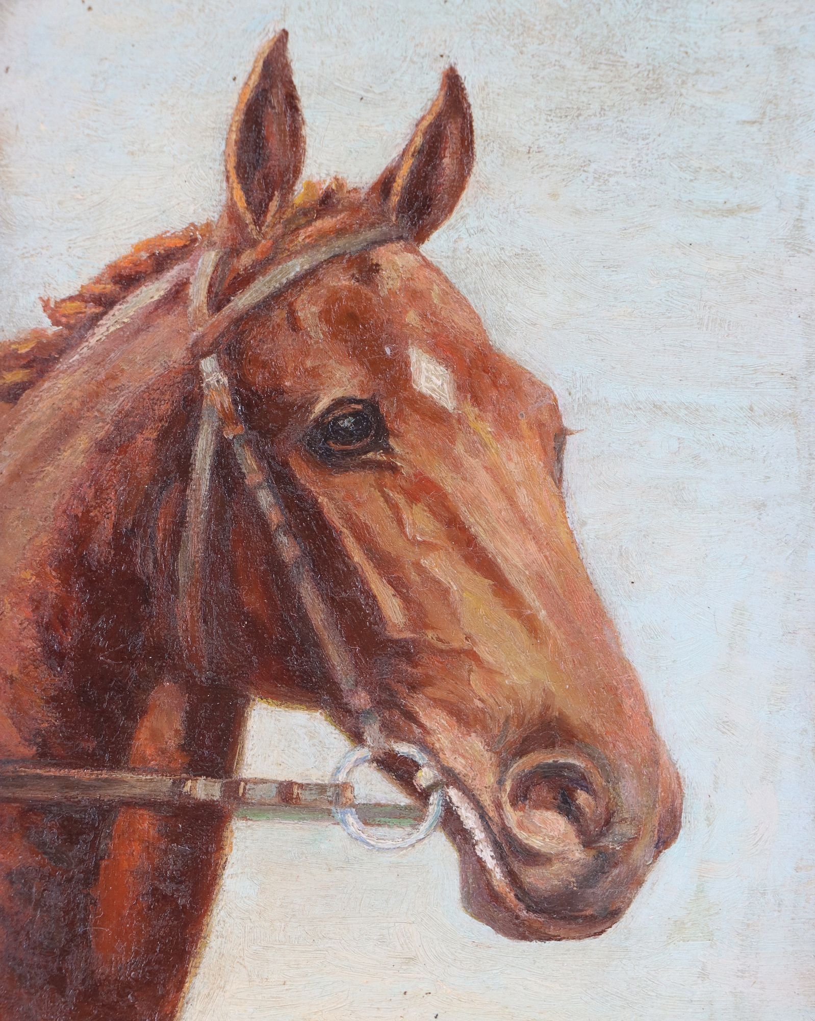 Artwork by Georgia Bull, Georgia Zane Bull Signed Portrait of a Race House, Made of oil