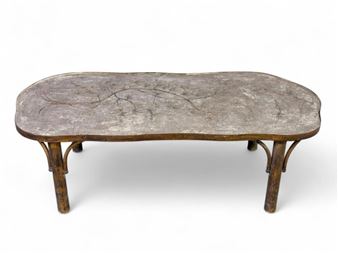 Philip Laverne etched bronze coffee table - Philip LaVerne