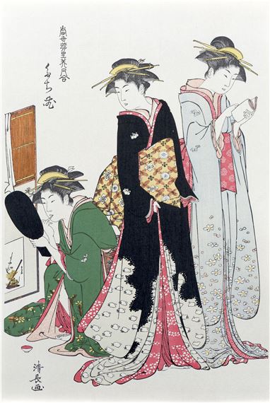 Three Geishas of Tachibana Street by Torii Kiyonaga, 1752