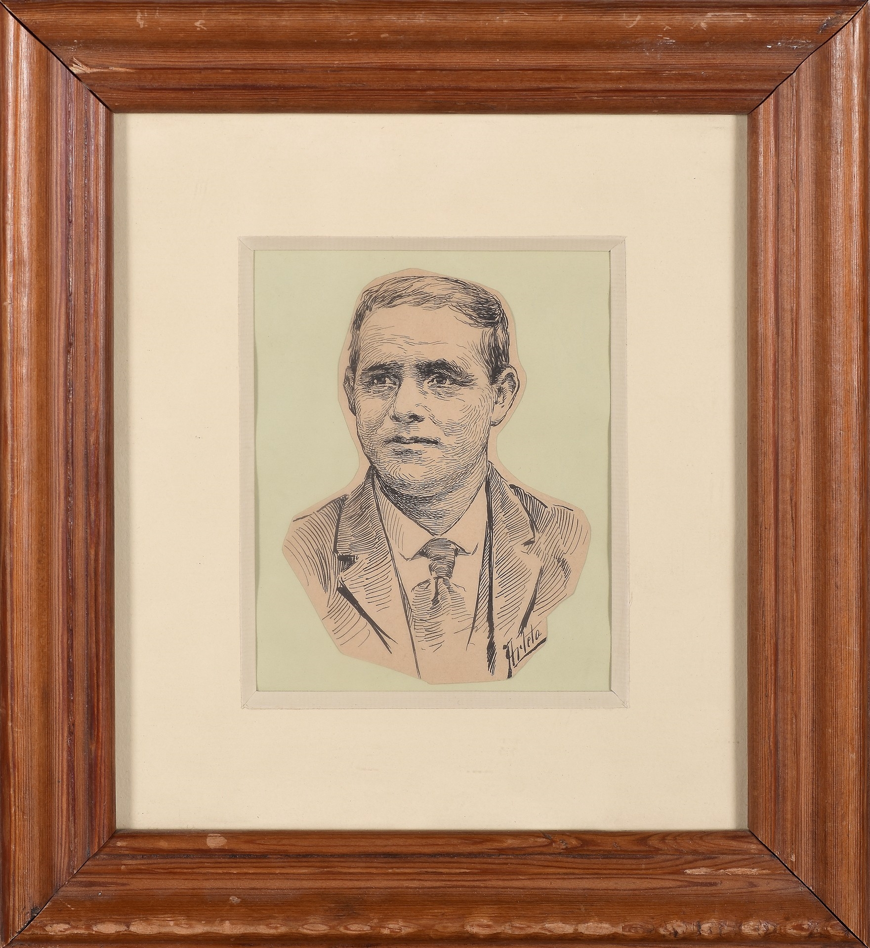 Artwork by Aurelio Bibiano de Arteta y Errasti, Retrato de José Alfaro Blanco, Made of pen on paper