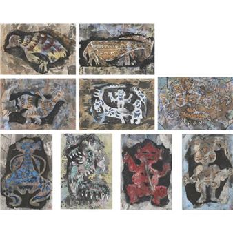 A GROUP OF NINE PAINTINGS BY REN HUA (Chinese) ( - Ren Hua