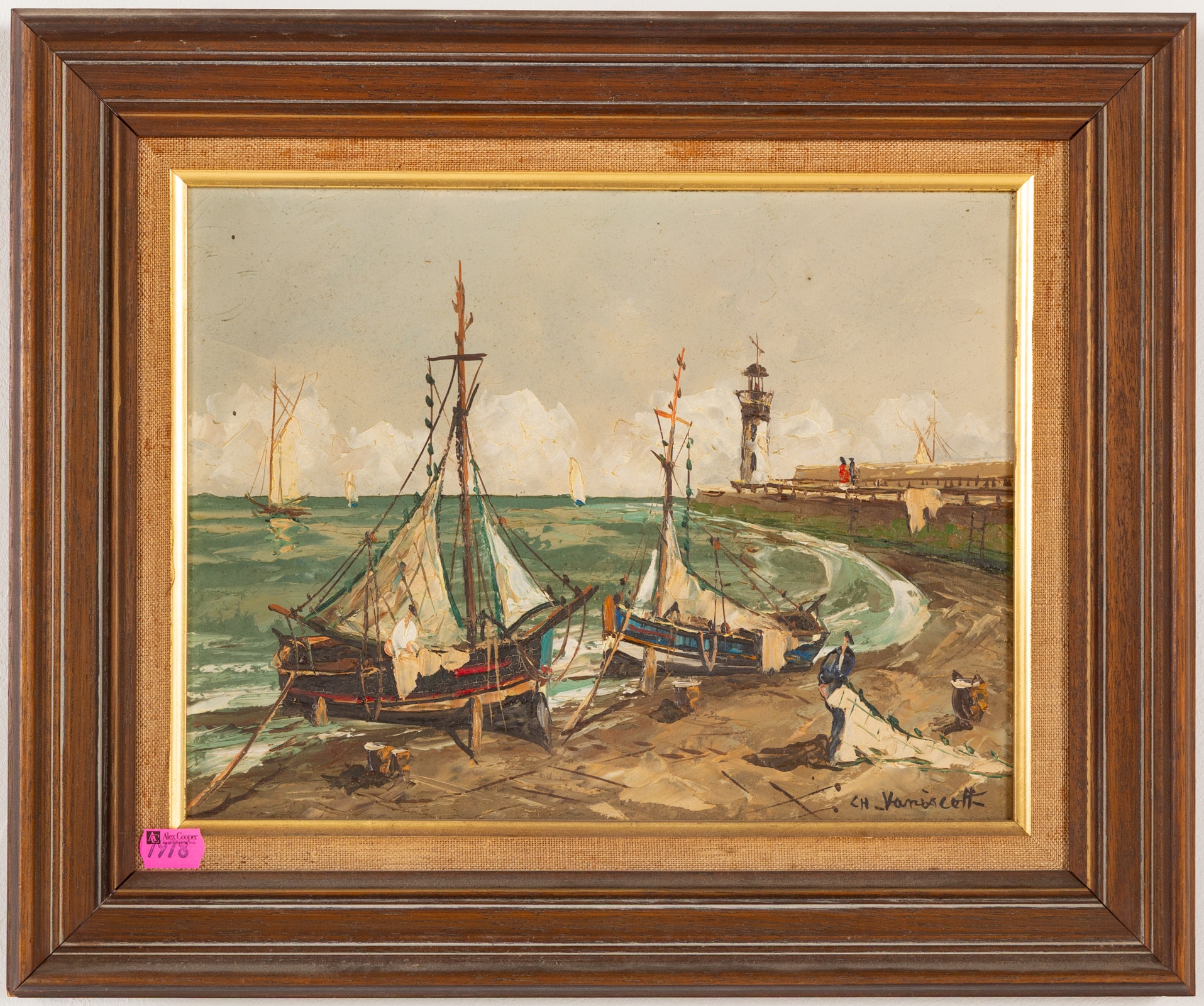 Artwork by Charles Vaniscotte, Environs de Guiberon, Made of oil, Oil on canvas