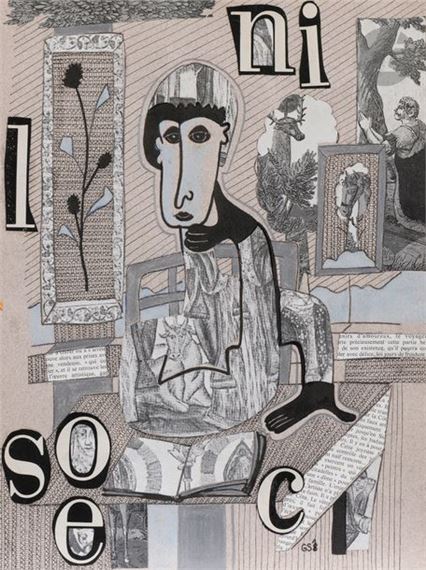 Character with cat - Reading by Gérard Sendrey, 1981