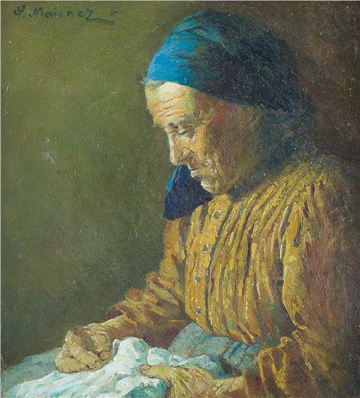 Staruszka z robótką - Salomon Meisner