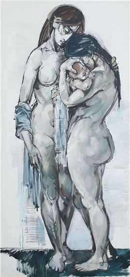 Dwie kobiety z dzieckiem by Maciej Lachur