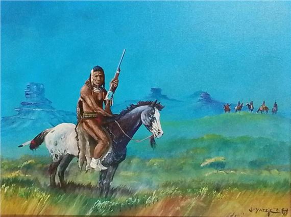 Johnny Yazzie | Johnny Yazzie Native American Landscape Oil on Canvas ...