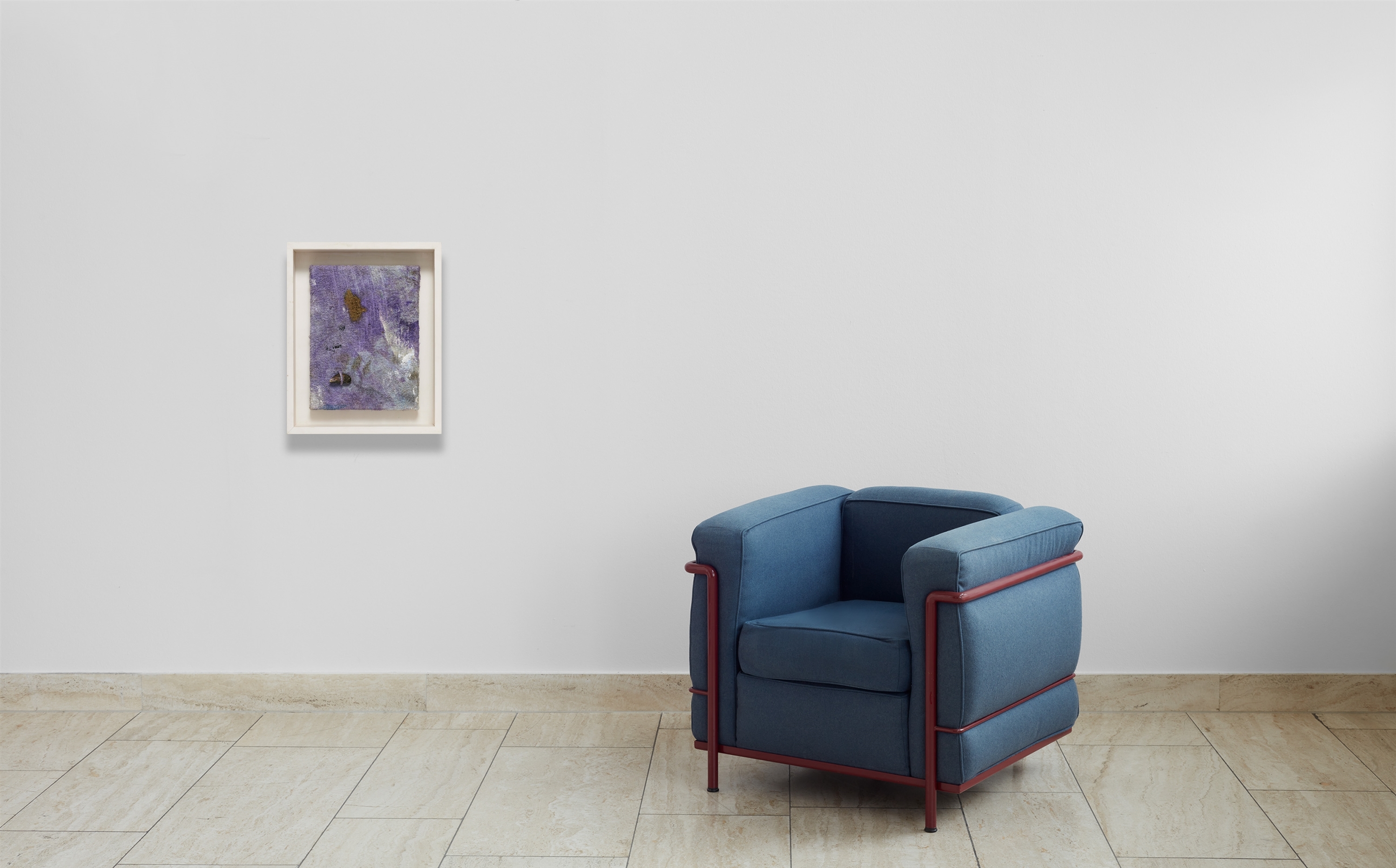 Artwork by Marc Maet, Untitled, Made of Paint with collaged mossel on terry fabric on stretcher