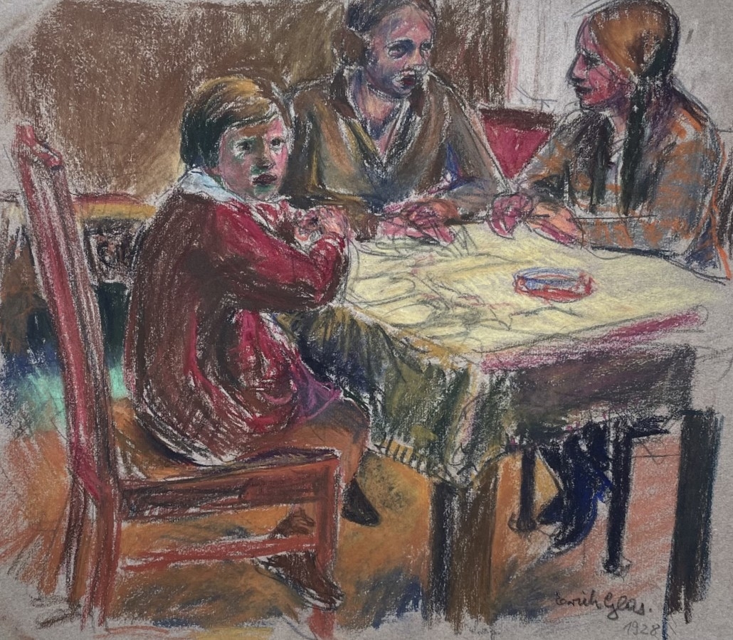 Artwork by Ari Erich Glas, Around the table, Made of Pastel