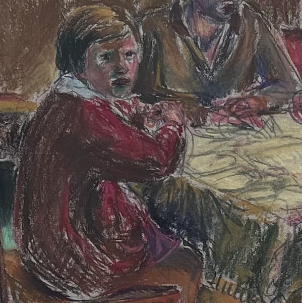 Artwork by Ari Erich Glas, Around the table, Made of Pastel